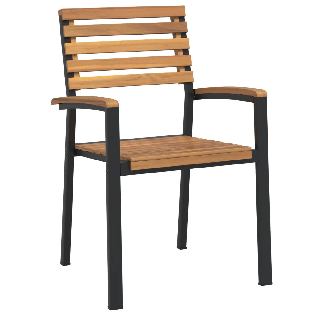 Set Pranzo da Giardino 9 pz Legno Massello di Acacia e Metallo 3155413