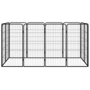 Box Cani 12 Pannelli Nero 50x100 cm Acciaio Verniciato Polvere CFW7964047