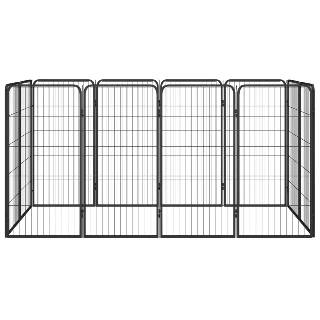 Box Cani 12 Pannelli Nero 50x100 cm Acciaio Verniciato Polvere CFW7964047
