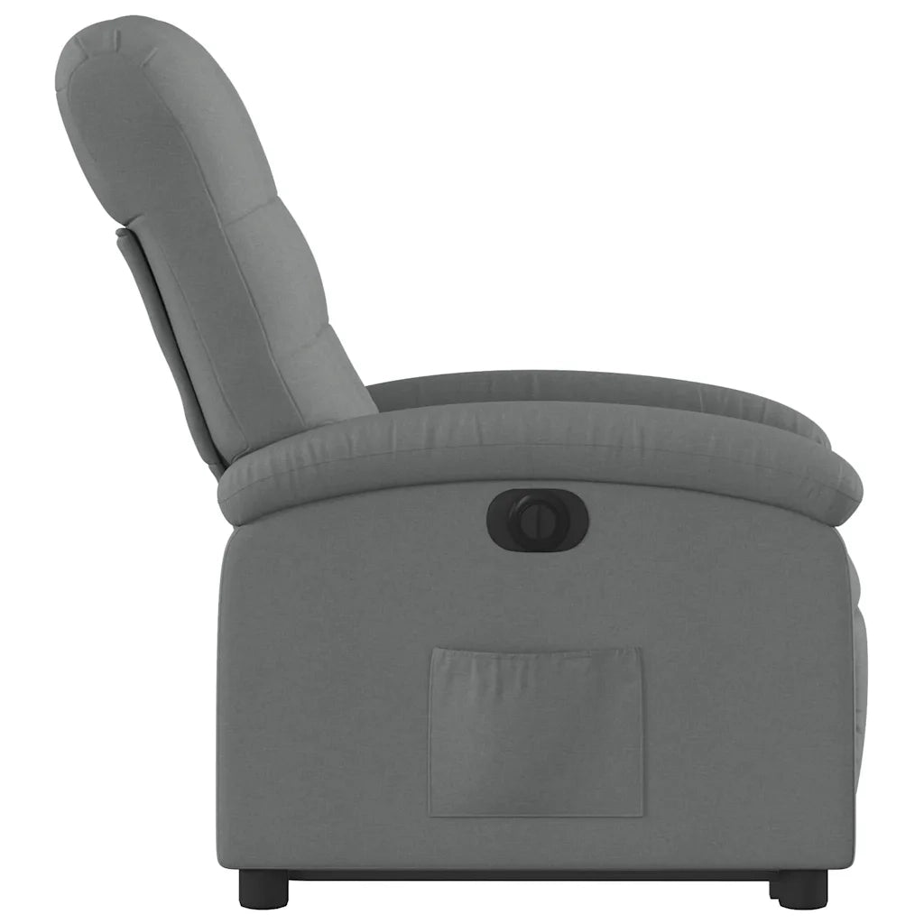 Poltrona Alzapersona Reclinabile Elettrica Grigio Scuro Tessuto 3204117