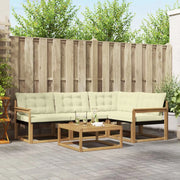 Set di divani da esterno 5 pcs Bianco e Crema 79 x 79 x 37 cm