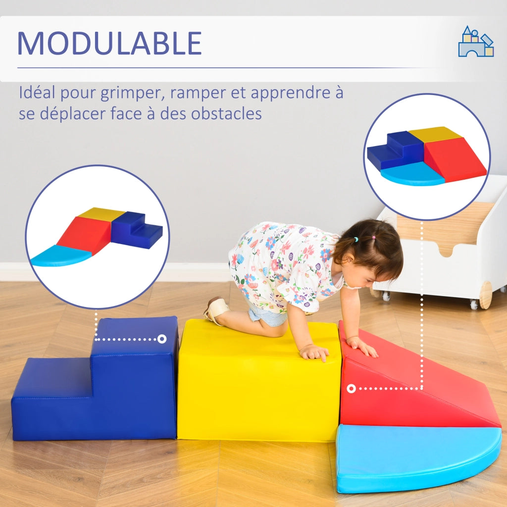 Blocchi di costruzione XL morbidi per motricit¨¤ ¨C zephmum ¨C blu giallo rosso
