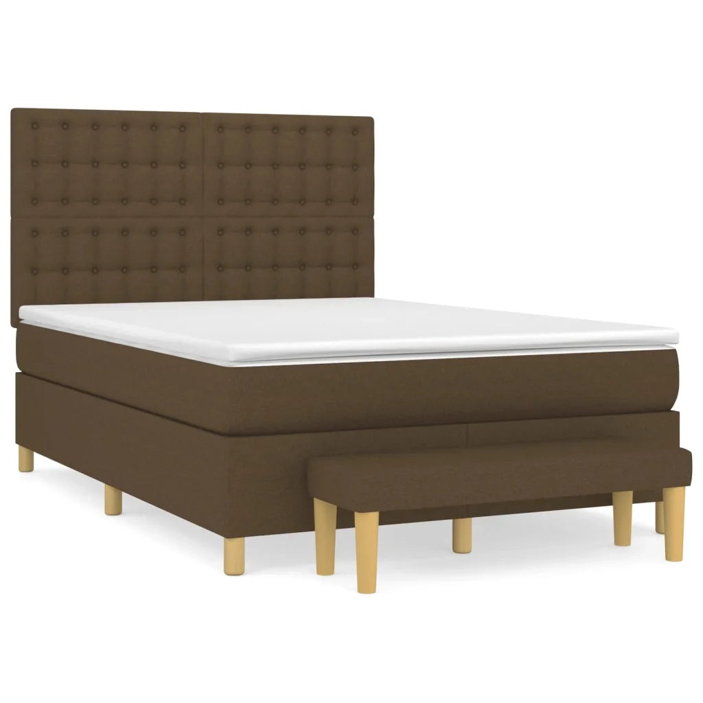 Giroletto a Molle con Materasso Marrone Scuro 140x190cm Tessuto cod mxl 59894