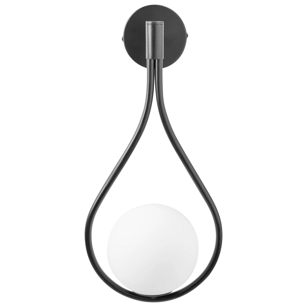 Lampada da parete Base in metallo nero Paralume in vetro Elegante forma a strappo Modern Glam