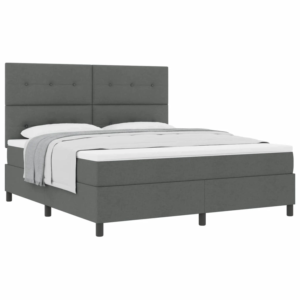 Letto a molle con materasso Grigio scuro 180 x 200 cm Tessuto 3339407