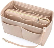 Organizzatore per Borse da Donna, Tas Organisator con Cerniera Rimovibile, Beige
