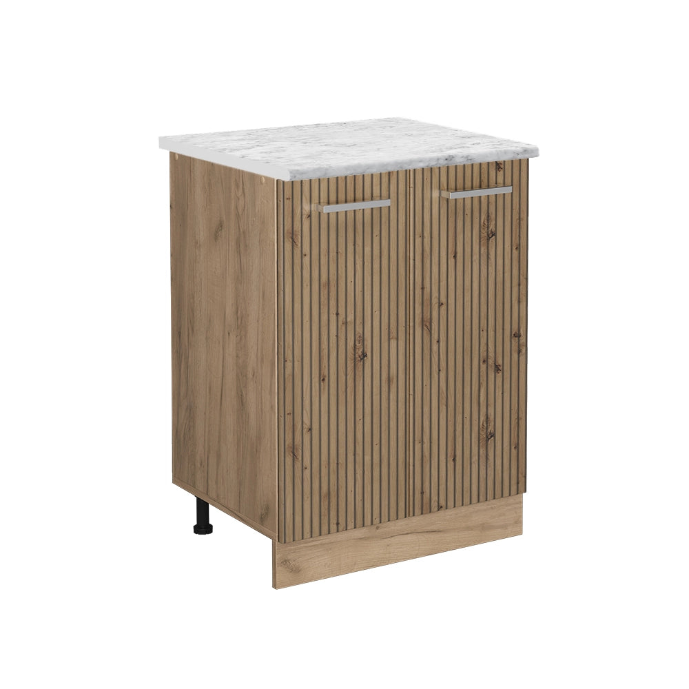 Vicco Mobiletto base cucina Rovere artigianale 60 cm PL Marmo