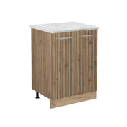 Vicco Mobiletto base cucina Rovere artigianale 60 cm PL Marmo