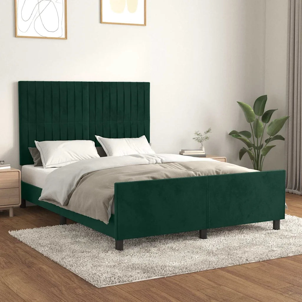 Giroletto senza Materasso Verde Scuro 140x200 cm in Velluto
