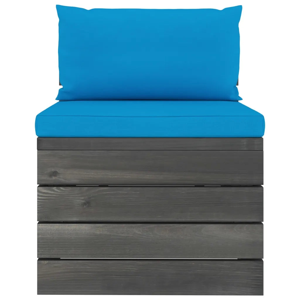 Set Divani da Giardino su Pallet 2 pz | Set Salotto da Giardino con Cuscini Massello Pino
