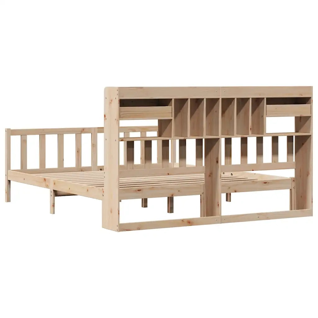 Letto Libreria senza Materasso 180x200 cm in Legno di Pino 3321749