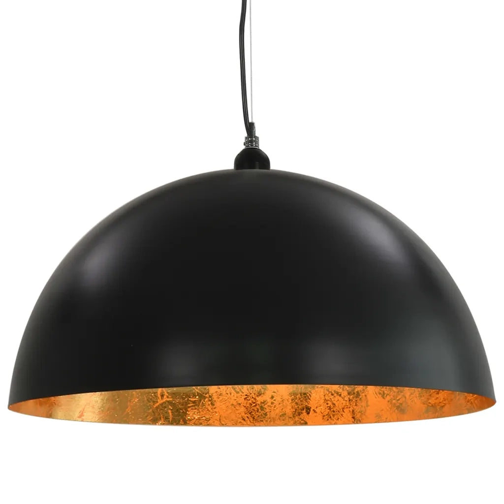 Lampadari 2 pz Nero e Oro Semi-Sferici 50 cm E27 CFW2331785