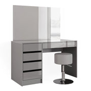 Vicco Tavolo da toeletta Grigio 55 cm con sgabello