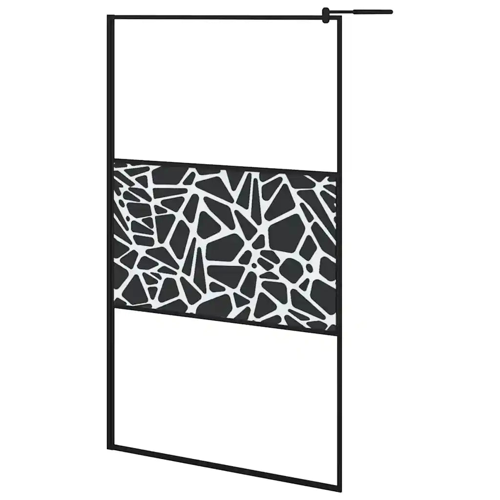 Parete Doccia Walk in 115x195 cm Vetro ESG e Design Pietre Nero CFW5546882