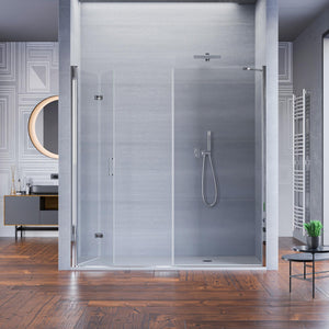 Porta Parete Doccia 135 cm 1 anta a Libro in Cristallo trasparente 6mm H195 Bonussi Lorena