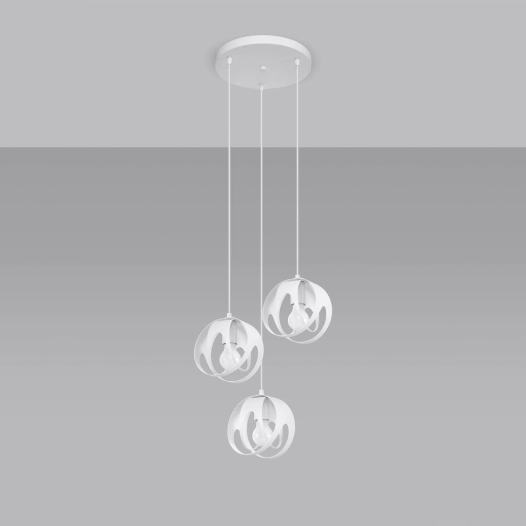 Lampadario sospeso rotondo bianco FINARA Pure Lume 3xE27