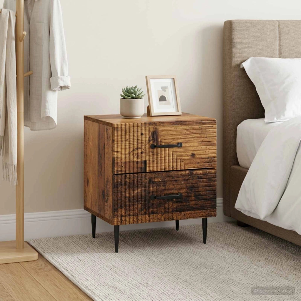 Armadio da Notte 2 pz Legno antico 43 x 34,5 x 47,5 cm 894772