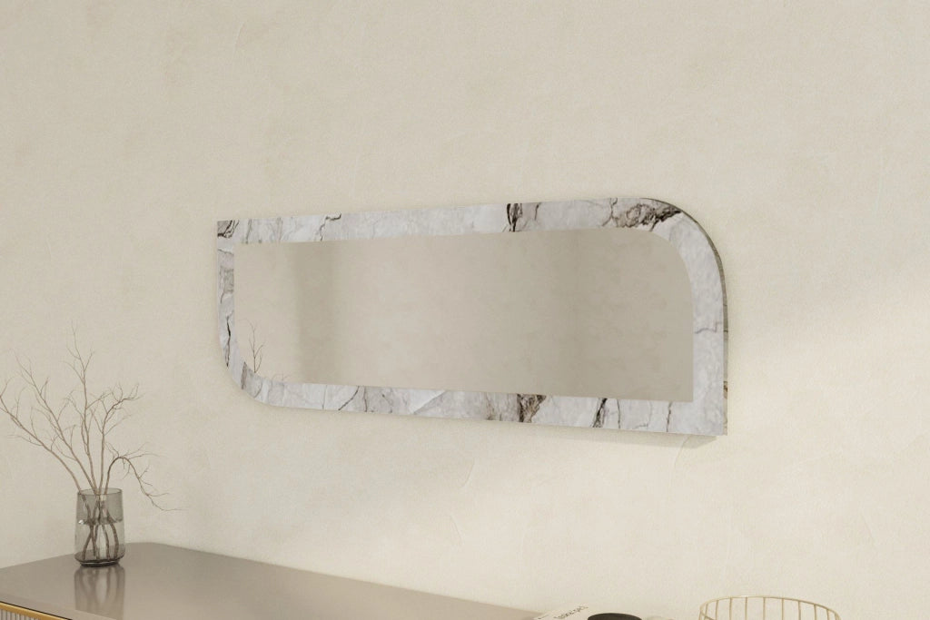 Specchio in legno "Arni" - 120 x 40 cm - Beige