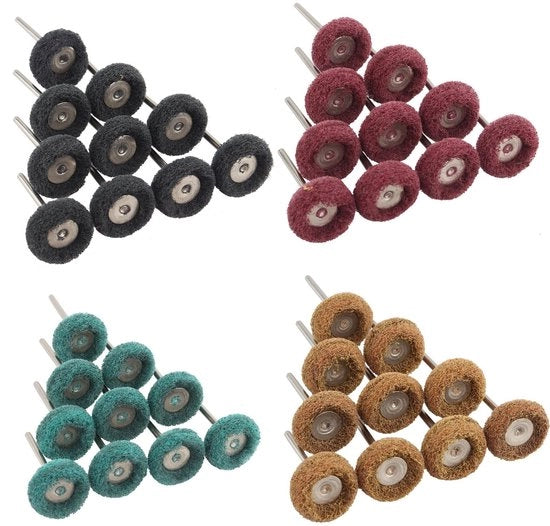 Set di ruote di abrasione a forma T 40 pezzi - 80/150/240/300 Grit - diametro 25 mm - 3 mm lama - adatto per metalli e gioielli