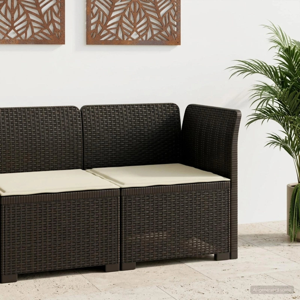 Divano da Giardino a 1 Posto con Cuscino Aspetto Rattan PP 8011816