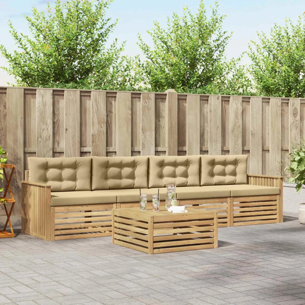 Set di divani da esterno 5 pcs Bianco e Beige 3390003