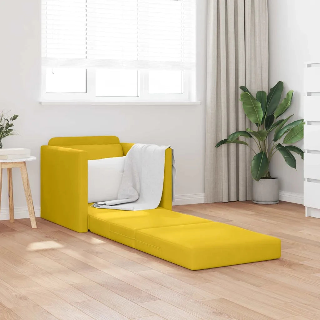 Divano letto-Sofa Letto-Daybed Giallo Scuro 74 x 77 x 81 cm Velluto