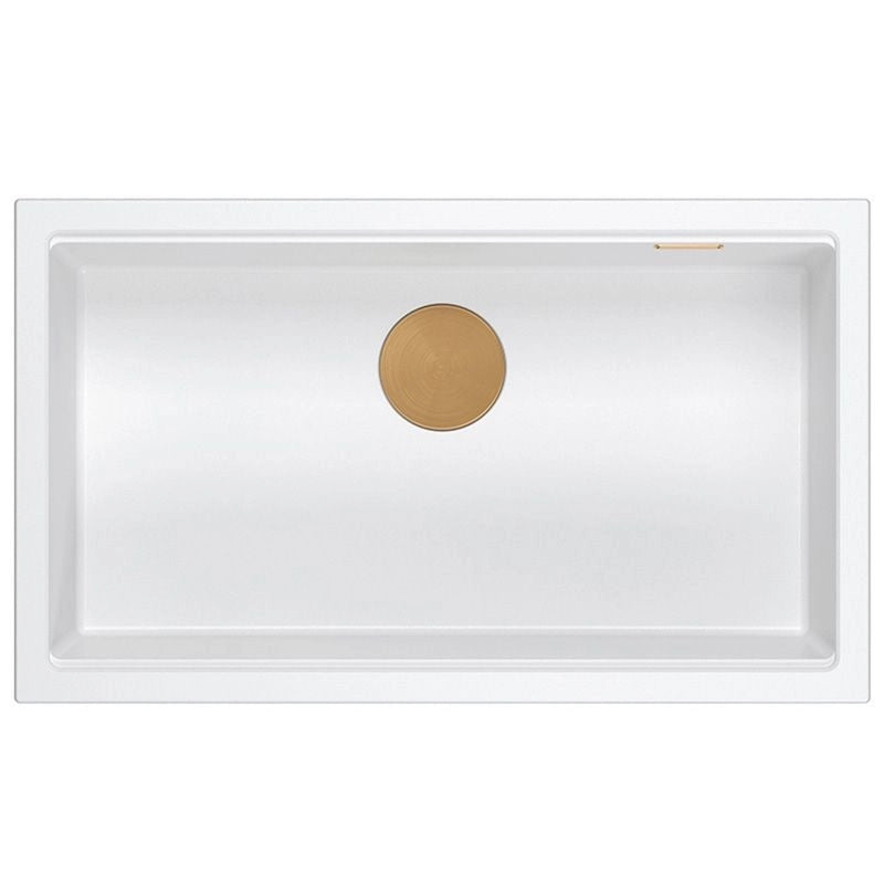 Lavello In Granito Logan 110 White Tappo oro