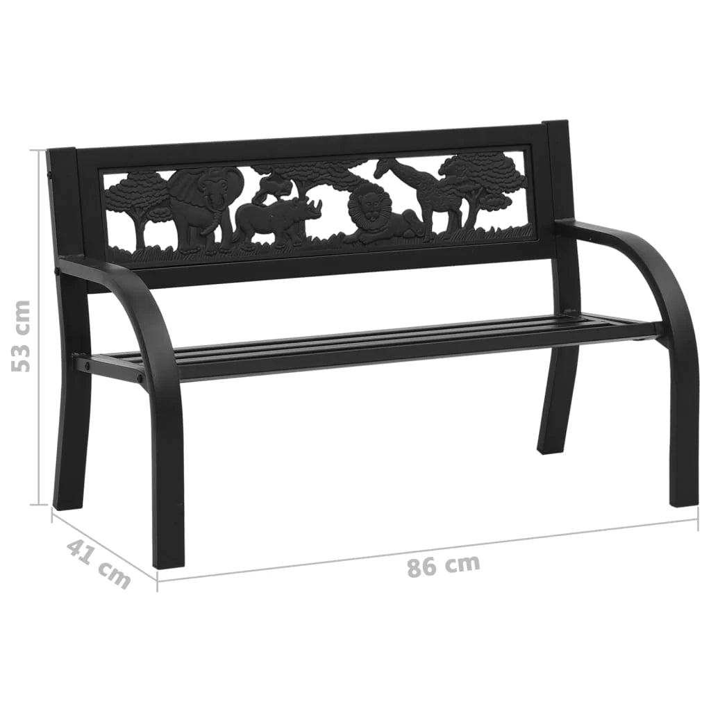 Panchina da giardino arredo esterno per patio terrazzo per bambini 86 cm acciaio 02_0011764