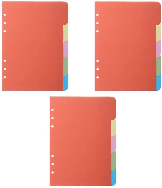 Tabelle A5 - 15 pezzi - Strisce di separazione colorate - Inseritori - Organizzatori - Carta di alta qualità - Ideali per la cartella a spirale - Fogli di separazione