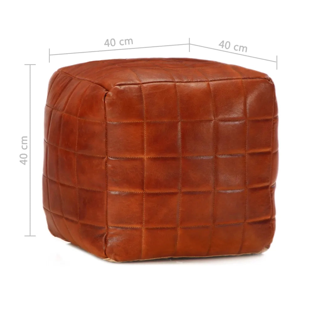 Pouf Tanno 40x40x40 cm in Vera Pelle di Capra 248135