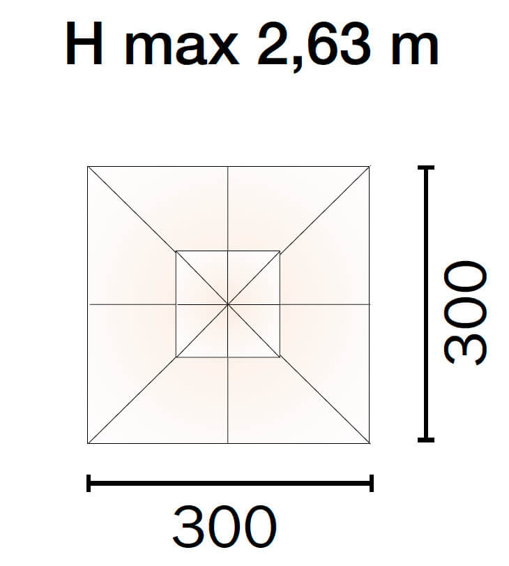 Ombrellone da Giardino in Alluminio 3x3m Vorghini Grigio