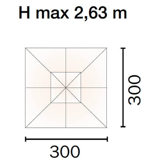Ombrellone da Giardino in Alluminio 3x3m Vorghini Grigio
