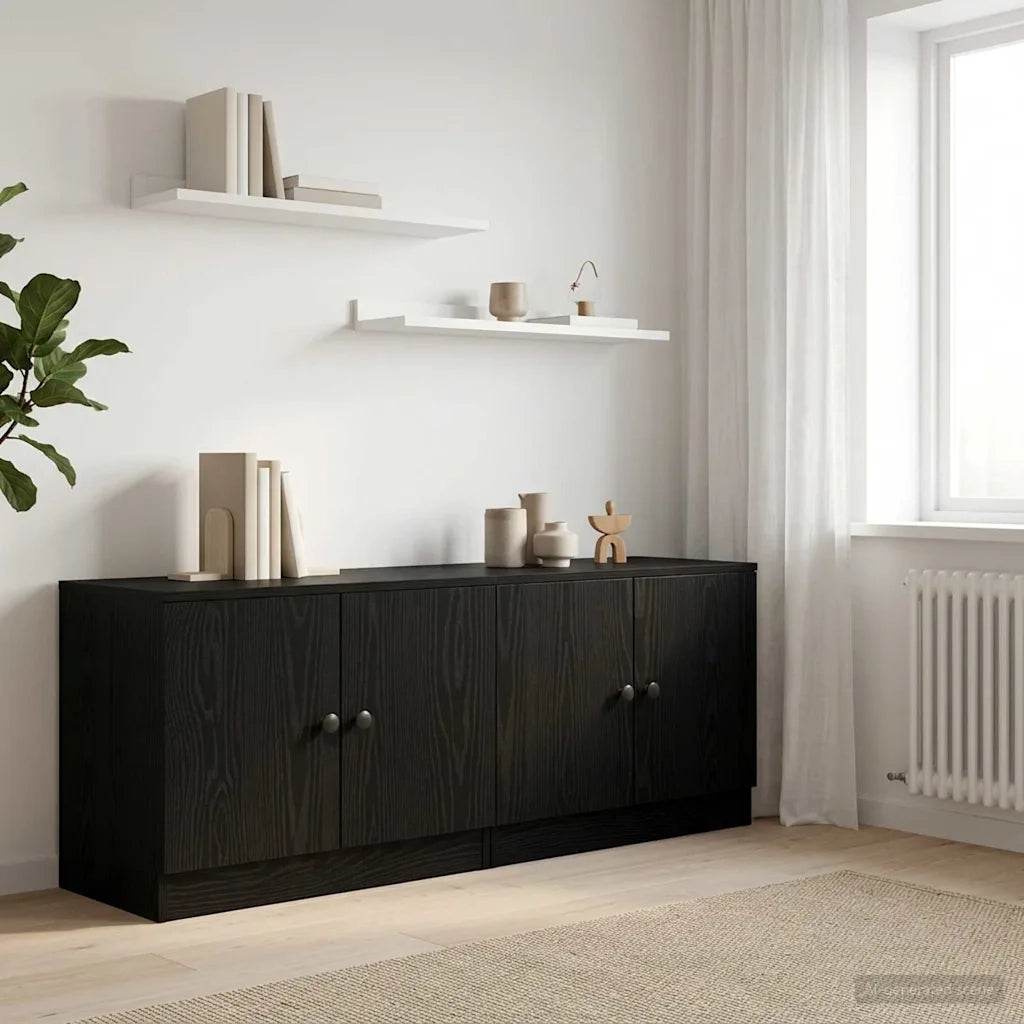 Armadietto per letto 2 pcs Rovere Nero 66 x 35 x 48 cm
