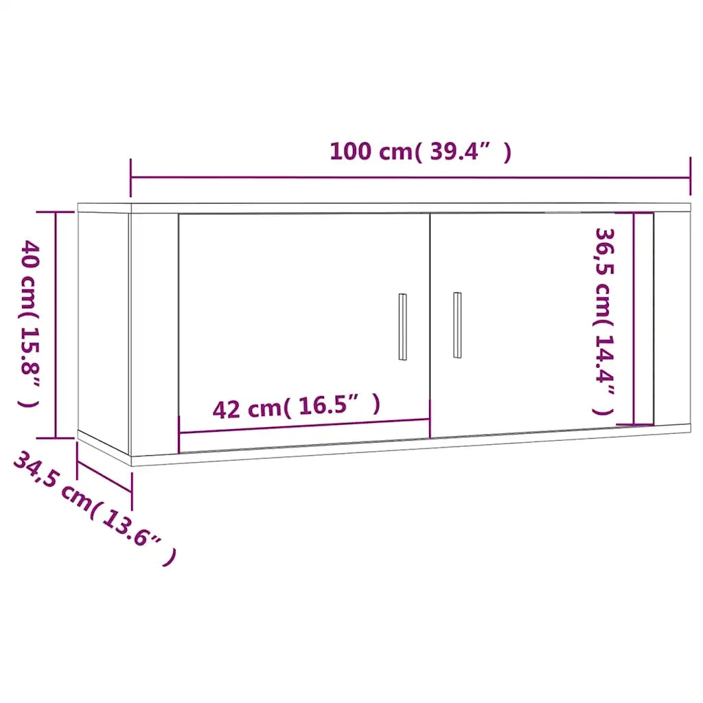 Mobili Porta TV a Parete 2 pz Bianco 100x34,5x40 cm 3188366