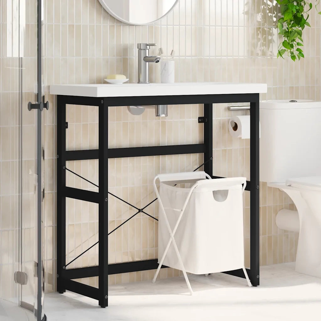 Struttura per Lavabo da Bagno Nera 79x38x83 cm in Ferro CFW6061123