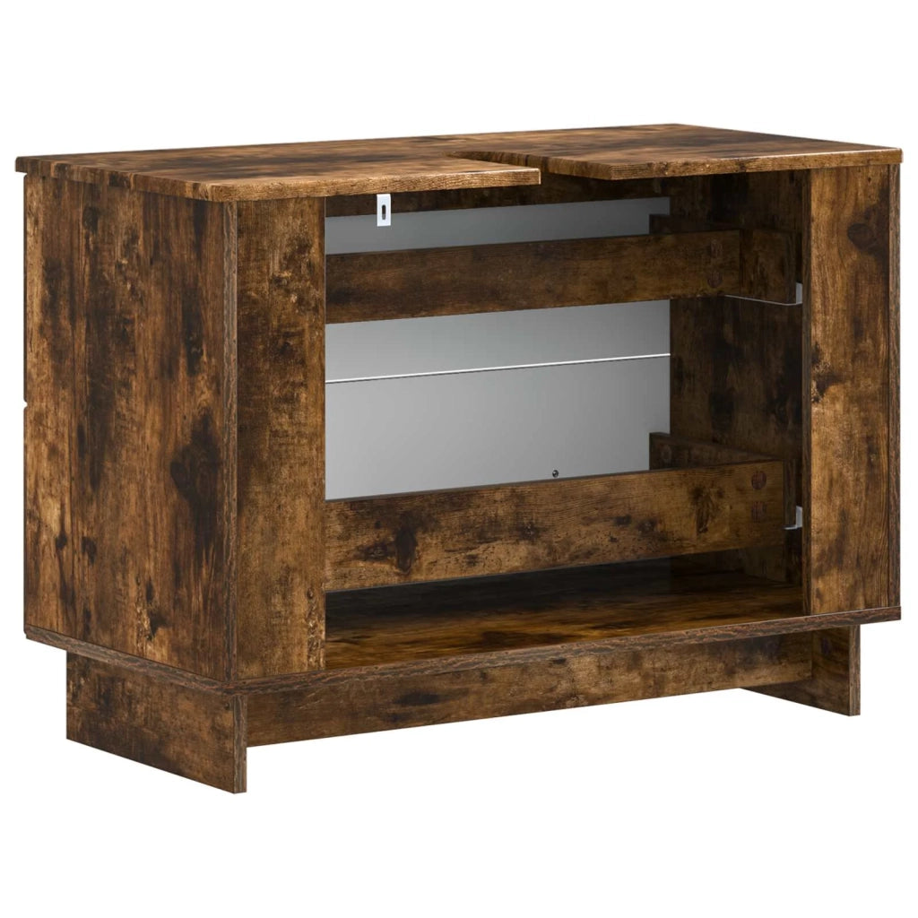 Armadio per Lavabo da Bagno EDE Rovere Fumo 82 x 41 x 59 cm 895920