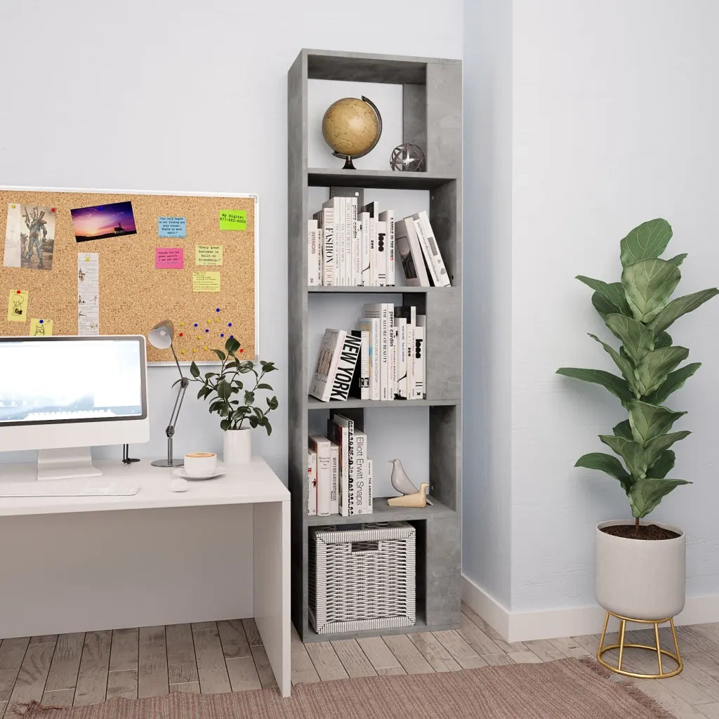 Libreria/Divisorio Grigio Cemento 45x24x159cm Legno Multistrato 800112