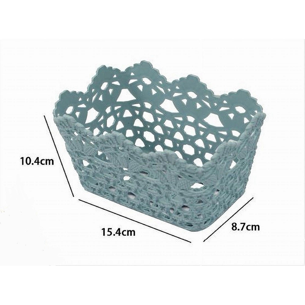 Trade Shop - 3pz Cestino Portatutto Oggetti Cesto Plastica Rettangolare 15.4x10.4x8.7cm 79470 -
