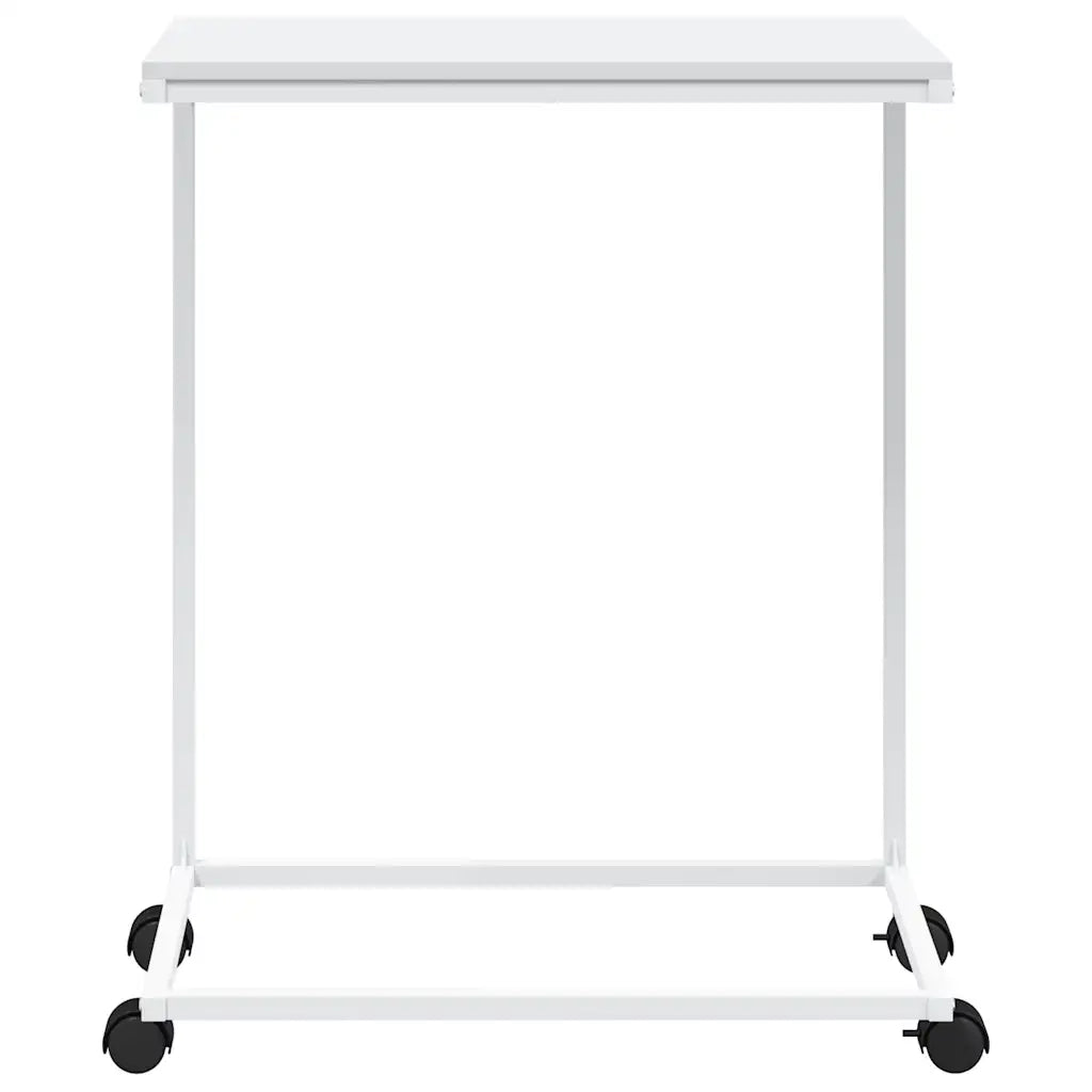 Tavolino con Ruote Bianco 55x35x70 cm in Legno Multistrato 343103
