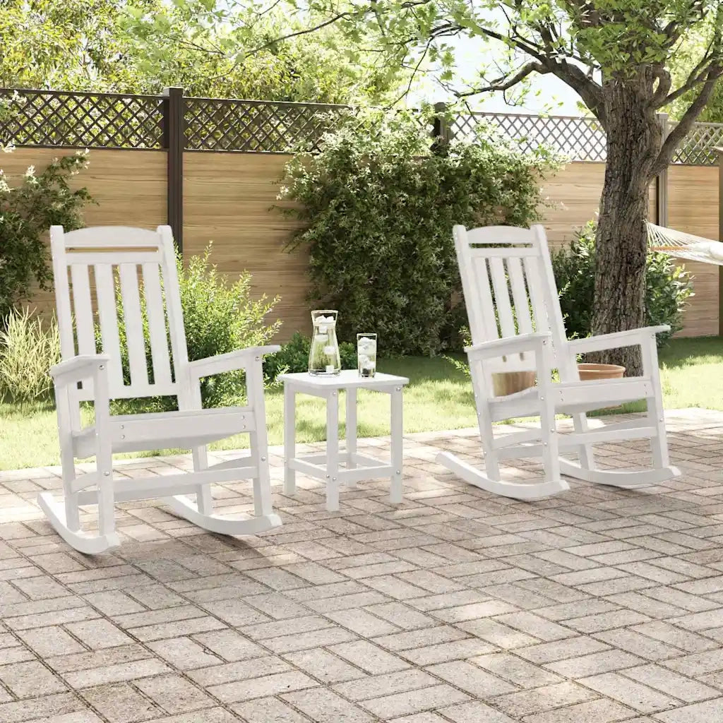 Sedia a dondolo 2 pz | Sedie da Esterno Bianco 92 x 70 x 108 cm Polietilene