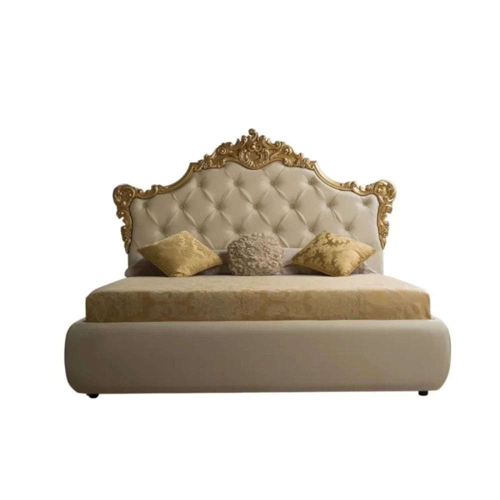 Letto matrimoniale con contenitore Savoia colore crema