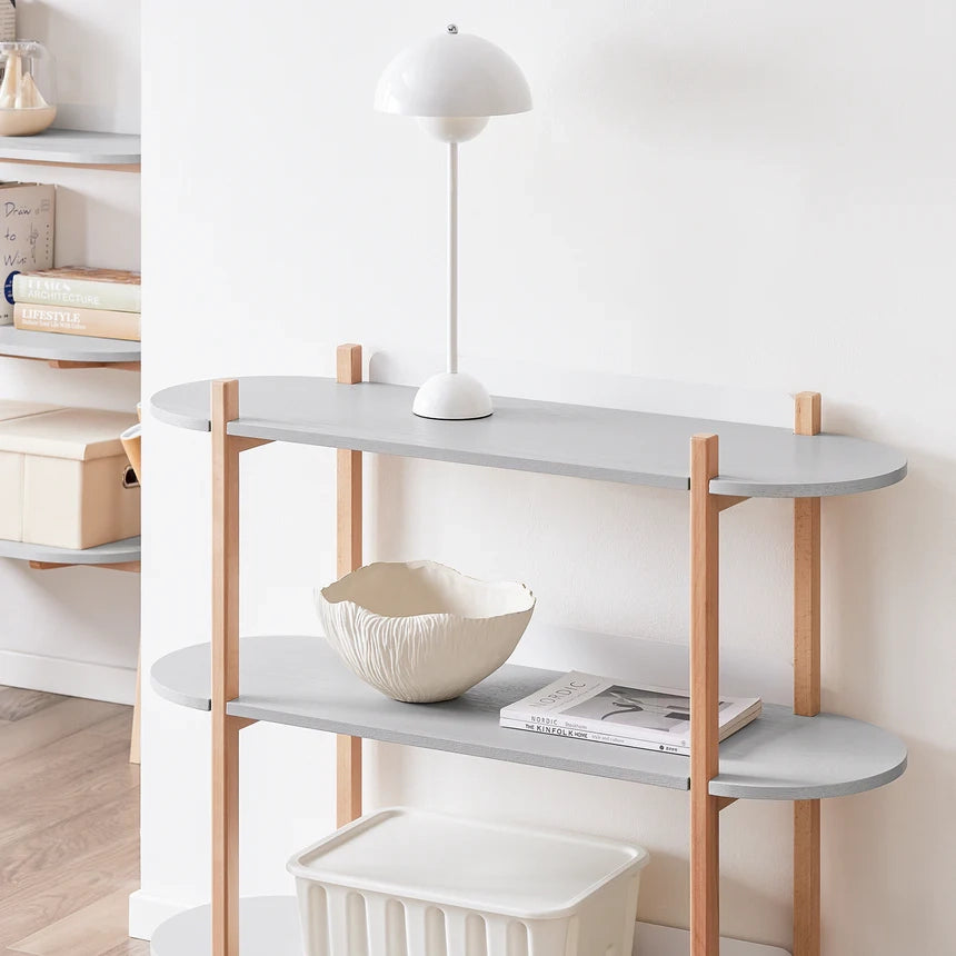 SoBuy Libreria multifunzionale Scaffale con 3 ripiani Tavolino da Caffè Portaoggetti salvaspazio Grigio 100 x 33 x 88 cm HSTR01-H-HG