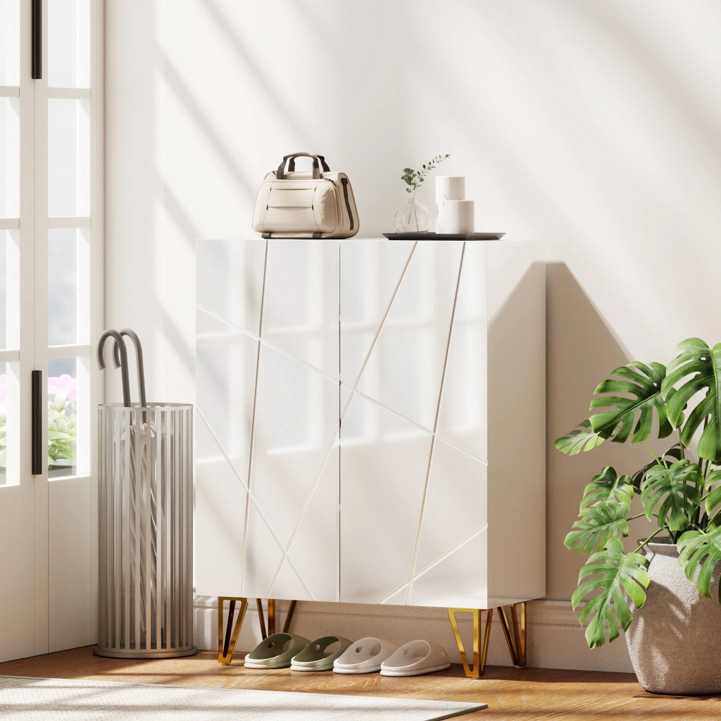 Scarpiera con 2 ante e 3 ripiani regolabili ¨C Xylo ¨C Bianco 72x31,5x95 cm