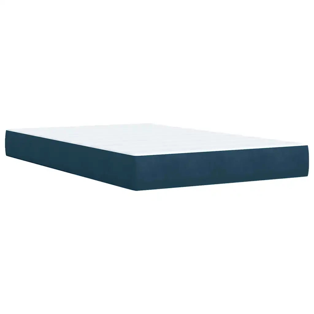 Giroletto a Molle con Materasso Blu Scuro 120x190 cm in Velluto