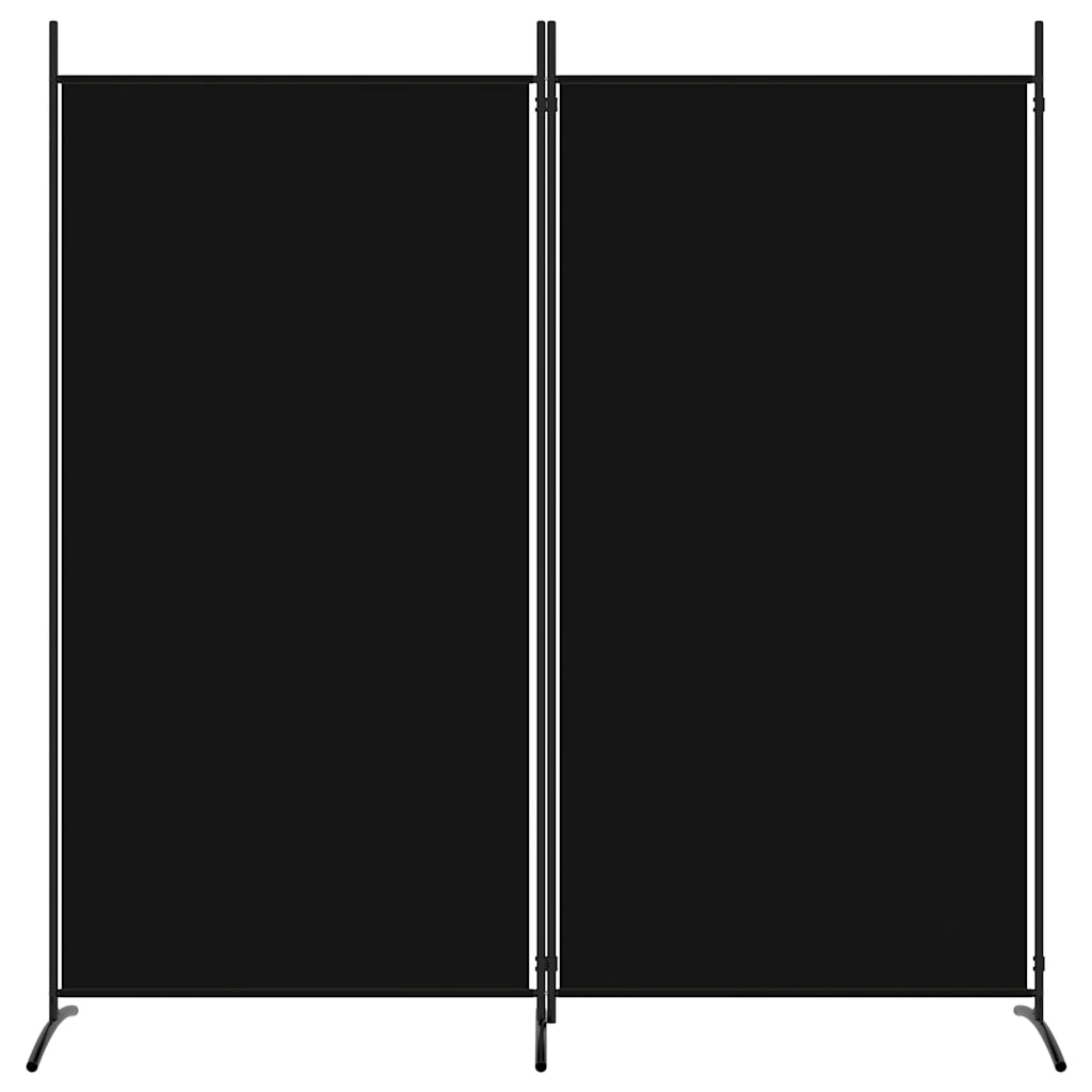 Divisorio Ambienti | Divider per stanze | Paravento a 2 Pannelli Nero 175x180 cm in Tessuto