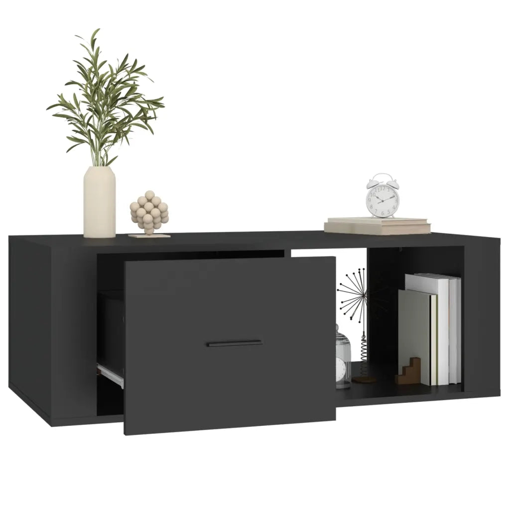Tavolino da Salotto Nero 100x50,5x35 cm in Legno Multistrato 816537