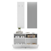 Riano, Mobile da Ingresso Specchio Incluso, 91x36x165h cm Bianco Fantasia