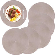 Piastre rotonde per tavolo da pranzo e da cocktail in set da 6 pezzi, 15 pollici, piastre antiaderenti in tessuto intrecciato, termoresistente per cucina e sala da pranzo, decorazione da tavola per occasioni speciali.