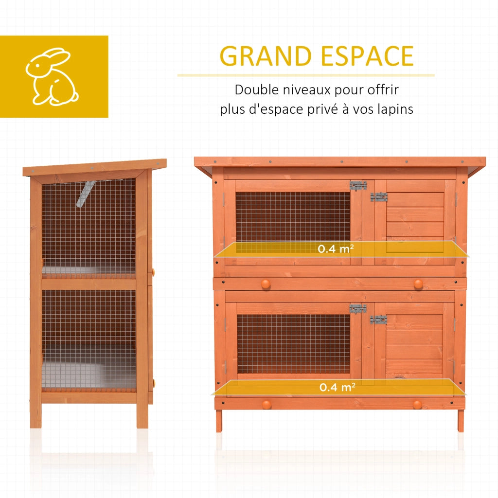 Gabbia per conigli a doppio livello ¨C Minimal ¨C 90x45x90 cm