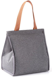 Borsa da picnic 9L, Borsa da pranzo piccola, Borsa ripiegabile isolata, Borsa termica con rivestimento in pellicola, Borsa da pranzo per trasporto alimenti (Grigio, 9L)
